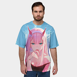 Футболка оверсайз мужская Zero two аниме, цвет: 3D-принт — фото 2