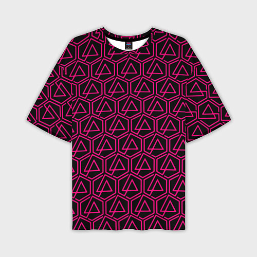 Мужская футболка оверсайз Linkin park pink logo / 3D-принт – фото 1