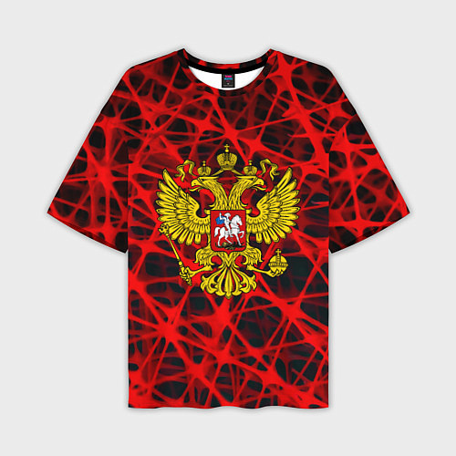 Мужская футболка оверсайз Россия текстура символика / 3D-принт – фото 1