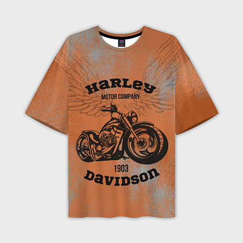 Мужская футболка оверсайз Harley Davidson - Moto / 3D-принт – фото 1