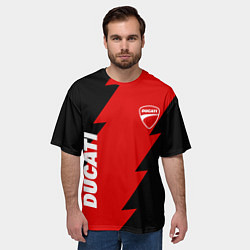 Футболка оверсайз мужская Ducati - logo, цвет: 3D-принт — фото 2