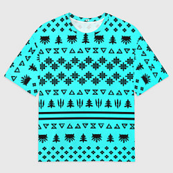 Футболка оверсайз мужская Ведьмак зимний паттерн, цвет: 3D-принт