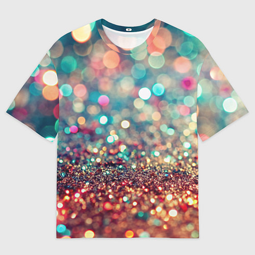 Мужская футболка оверсайз Блестяшки боке / 3D-принт – фото 1