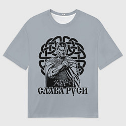 Футболка оверсайз мужская Символьный славянский воин, цвет: 3D-принт