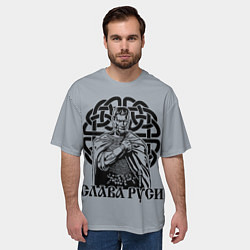 Футболка оверсайз мужская Символьный славянский воин, цвет: 3D-принт — фото 2