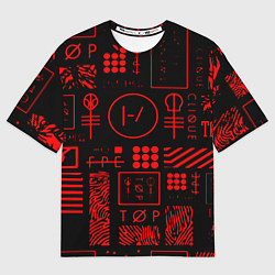 Футболка оверсайз мужская Twenty one pilots pattern rock, цвет: 3D-принт