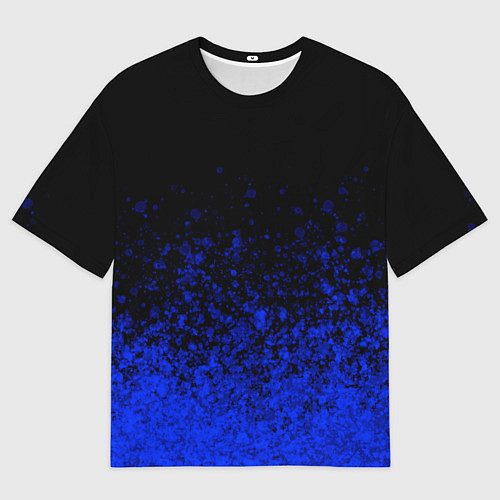 Мужская футболка оверсайз Чёрный и ультрамарин абстрактный / 3D-принт – фото 1