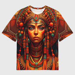 Мужская футболка оверсайз Русская красавица в кокошнике