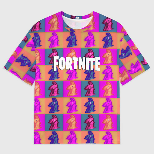 Мужская футболка оверсайз Fortnite logo pattern game / 3D-принт – фото 1