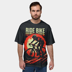 Футболка оверсайз мужская Ride bike, цвет: 3D-принт — фото 2