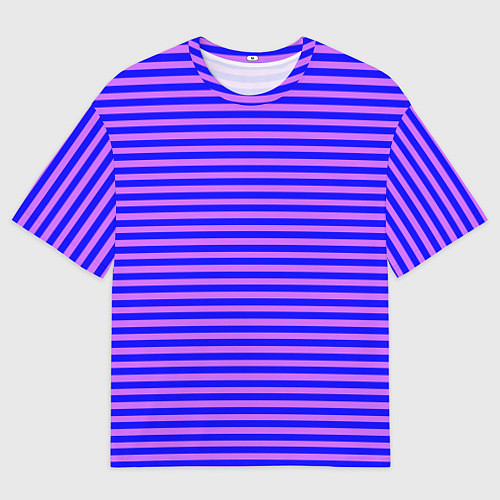 Мужская футболка оверсайз Сине-сиреневый в тонкую полоску / 3D-принт – фото 1