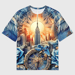 Мужская футболка оверсайз American collage - ai art