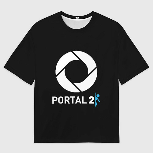 Мужская футболка оверсайз Portal2 logo game / 3D-принт – фото 1