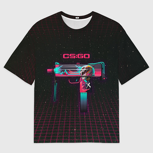 Мужская футболка оверсайз MAC-10 Neon Rider - CS:GO / 3D-принт – фото 1