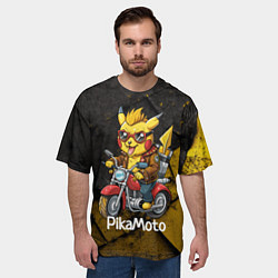 Футболка оверсайз мужская Пикачу мотоциклист, цвет: 3D-принт — фото 2