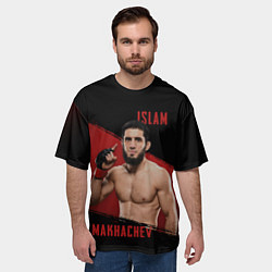 Футболка оверсайз мужская Боец Ислам Махачев, цвет: 3D-принт — фото 2