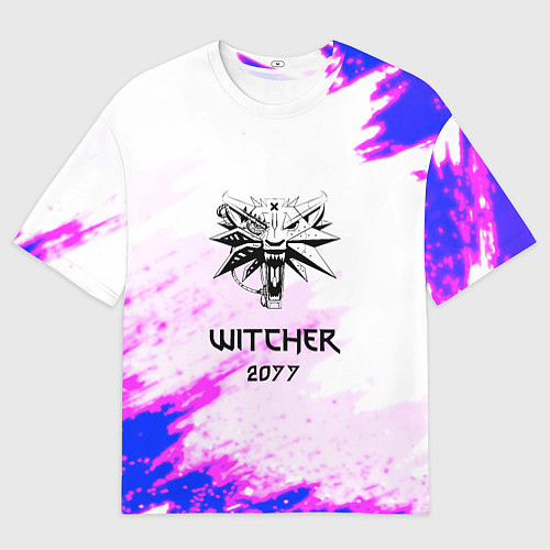 Мужская футболка оверсайз The Witcher colors neon / 3D-принт – фото 1