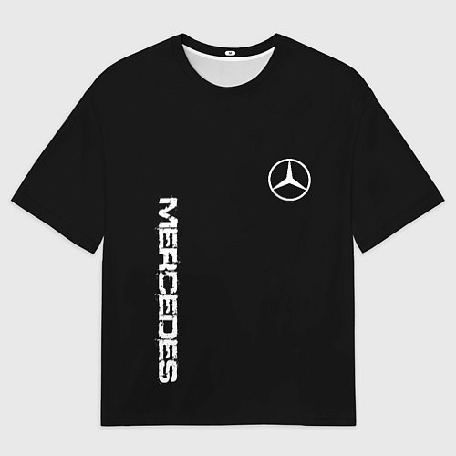 Мужская футболка оверсайз Mercedes benz logo white auto / 3D-принт – фото 1