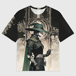 Футболка оверсайз мужская Девушка чумной доктор, цвет: 3D-принт