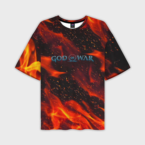 Мужская футболка оверсайз God of war fire steel / 3D-принт – фото 1