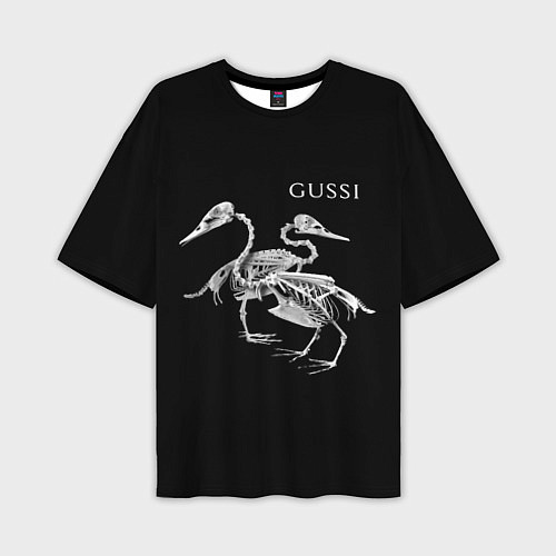 Мужская футболка оверсайз Gussi - two skeletons of a goose / 3D-принт – фото 1