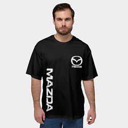 Футболка оверсайз мужская Mazda white logo, цвет: 3D-принт — фото 2