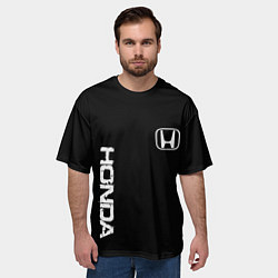 Футболка оверсайз мужская Honda white logo auto, цвет: 3D-принт — фото 2