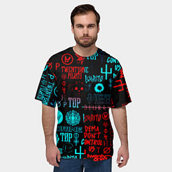 Футболка оверсайз мужская Twenty one pilots pattern music, цвет: 3D-принт — фото 2