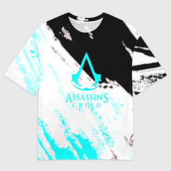 Мужская футболка оверсайз Assassins Creed краски текстура
