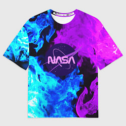 Футболка оверсайз мужская NASA neon flame, цвет: 3D-принт
