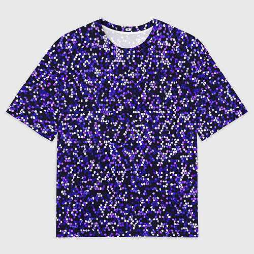 Мужская футболка оверсайз Мелкая мозаика паттерн фиолетовый / 3D-принт – фото 1