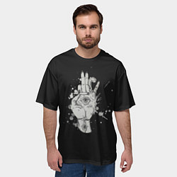 Футболка оверсайз мужская Глаза и дым, цвет: 3D-принт — фото 2