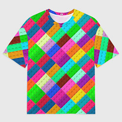Футболка оверсайз мужская Блоки цветового конструктора, цвет: 3D-принт