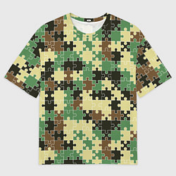 Мужская футболка оверсайз Красочный камуфляжный пазл