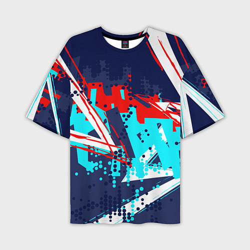 Мужская футболка оверсайз Яркий абстрактный узор для спорта / 3D-принт – фото 1