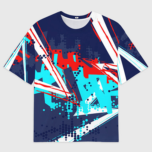 Мужская футболка оверсайз Яркий абстрактный узор для спорта / 3D-принт – фото 1