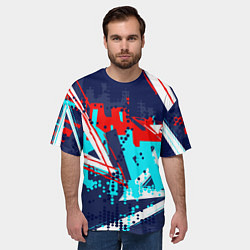 Футболка оверсайз мужская Яркий абстрактный узор для спорта, цвет: 3D-принт — фото 2