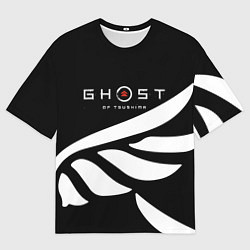 Мужская футболка оверсайз Ghost of Tsushima крылья