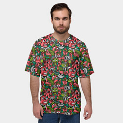 Футболка оверсайз мужская Человечки с длинными носами, цвет: 3D-принт — фото 2