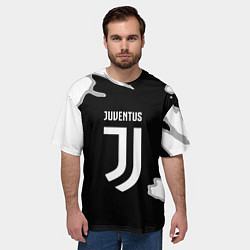 Футболка оверсайз мужская Juventus fc краски, цвет: 3D-принт — фото 2