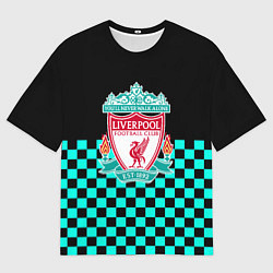 Мужская футболка оверсайз Liverpool fc sport клетка