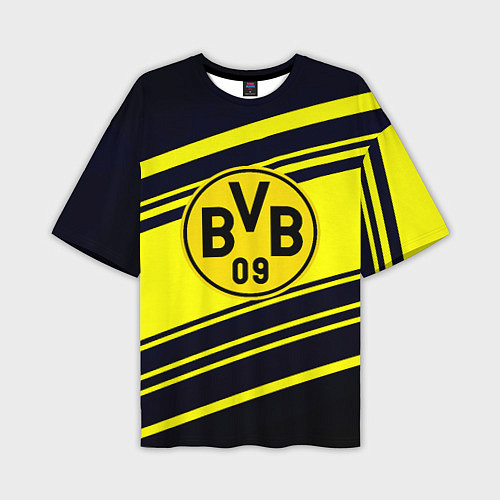 Мужская футболка оверсайз Borussia sport geometry / 3D-принт – фото 1
