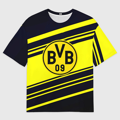 Мужская футболка оверсайз Borussia sport geometry / 3D-принт – фото 1