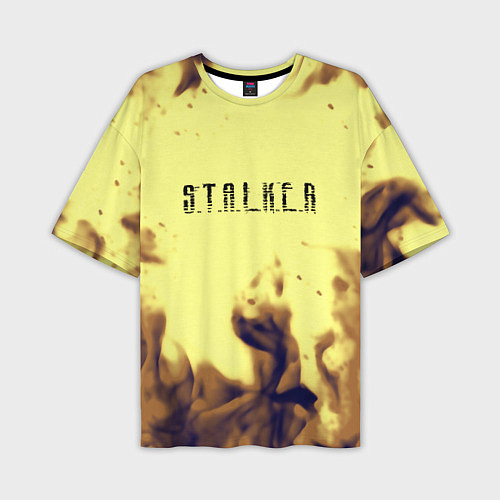 Мужская футболка оверсайз Stalker fire retro / 3D-принт – фото 1