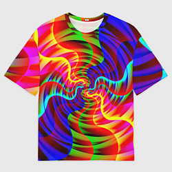 Футболка оверсайз мужская Абстрактные волнистые линии, цвет: 3D-принт