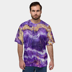 Футболка оверсайз мужская Чароит камень - абстрактная текстура, цвет: 3D-принт — фото 2