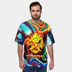 Футболка оверсайз мужская Cyberpunk hyperbeast steel, цвет: 3D-принт — фото 2