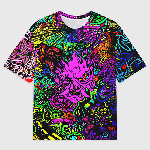 Мужская футболка оверсайз Samurai optical sreel logo / 3D-принт – фото 1
