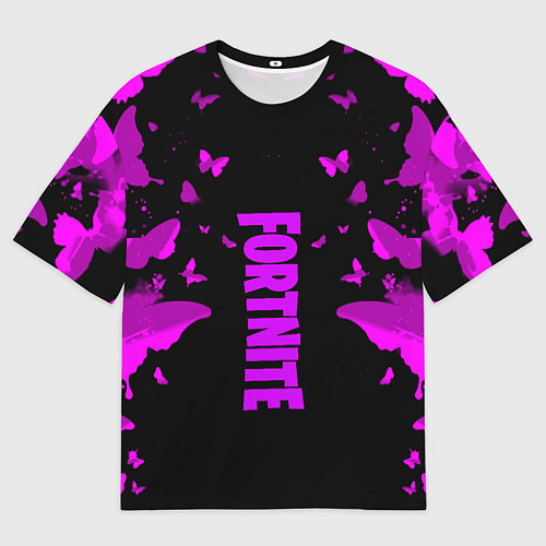 Мужская футболка оверсайз Fortnite buterfly neon / 3D-принт – фото 1