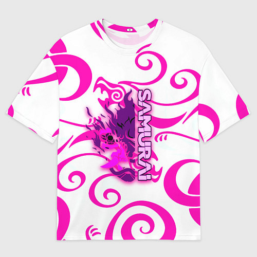 Мужская футболка оверсайз Samurai dragon steel / 3D-принт – фото 1